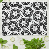 Niedliche Schwarz-weiße Blume Handtuch (Gefaltet)