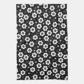 Niedliche Schwarz-weiße Blume Handtuch (Vertikal)
