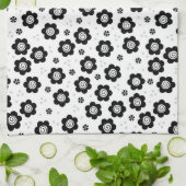 Niedliche Schwarz-weiße Blume Handtuch (Gefaltet)