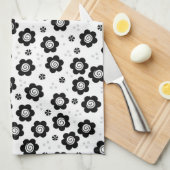 Niedliche Schwarz-weiße Blume Handtuch (Viertel Falte)