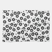 Niedliche Schwarz-weiße Blume Handtuch (Horizontal)