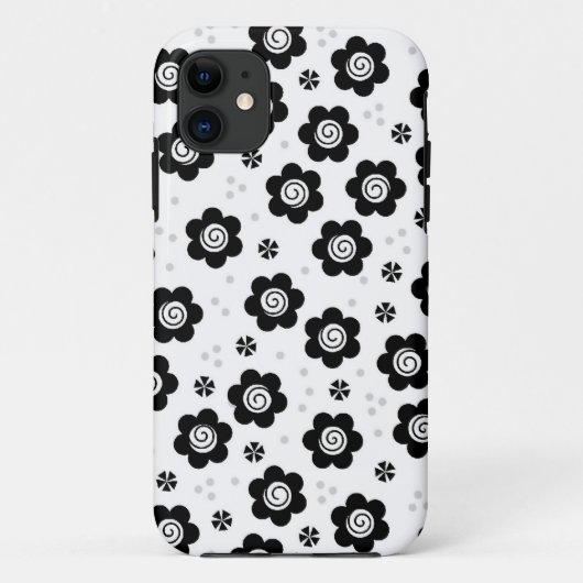 Niedliche Schwarz-weiße Blume iPhone 5 Fall Case-Mate iPhone Hülle (Rückseite)