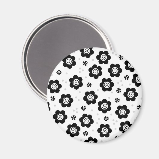 Niedliche Schwarz-weiße Blume iPhone-Magnet Magnet (Vorderseite/Rückseite)