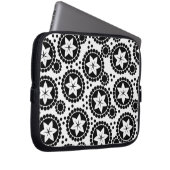 Niedliche Schwarz-weiße Blume Notebook-Sieb Laptopschutzhülle (Vorne Rechts)