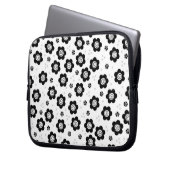 Niedliche Schwarz-weiße Blume Notebook-Sieb Laptopschutzhülle (Vorderseite Links)