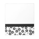 Niedliche Schwarz-weiße Blume Notizblock (Vorderseite)