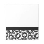 Niedliche Schwarz-weiße Blume Notizblock (Vorderseite)