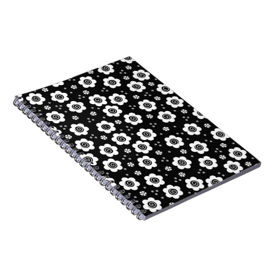Niedliche Schwarz-weiße Blume Notizblock (Rechte Seite)