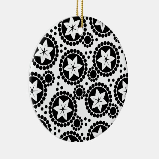 Niedliche Schwarz-weiße Blume Ornament (Rechts)