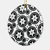 Niedliche Schwarz-weiße Blume Ornament (Links)