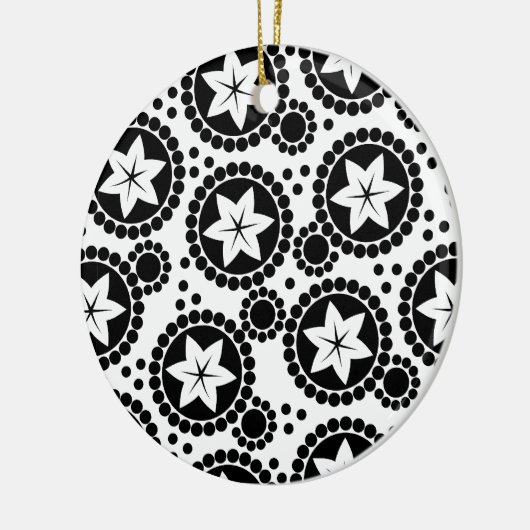 Niedliche Schwarz-weiße Blume Ornament (Links)