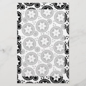 Niedliche Schwarz-weiße Blume Papier (Vorderseite)