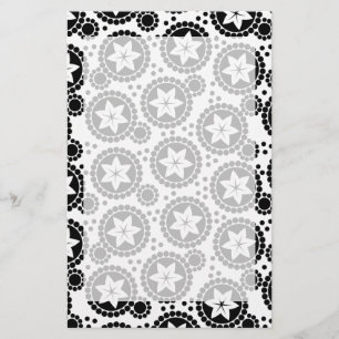 Niedliche Schwarz-weiße Blume Papier