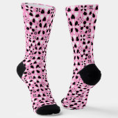 Niedliche Schwarz-weiße Blume Socken (Gewinkelt)
