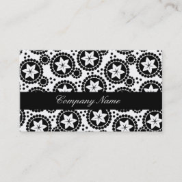 Niedliche Schwarz-weiße Blume Visitenkarte
