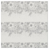 Niedliche Schwarz-weiße Blumendoodles und Konfetti Stoff (Muster)