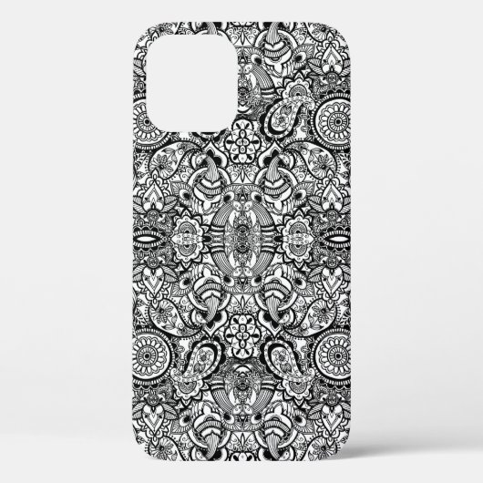 Niedliche Schwarz-weiße Blumenpfeife Case-Mate iPhone Hülle (Rückseite)