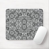 Niedliche Schwarz-weiße Blumenpfeife Mousepad (Mit Mouse)
