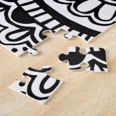 Niedliche Schwarz-weiße Blumenpfeife Puzzle (Seite)