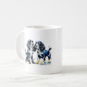 Niedliche Schwarz-weiße Cocker Hundefreunde Kaffeetasse (Vorderseite Links)