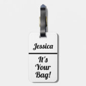 Niedliche schwarz-weiße Gepäckmarke für Frauen Gepäckanhänger (Rückseite vertikal)