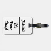 Niedliche schwarz-weiße Gepäckmarke für Frauen Gepäckanhänger (Rückseite horizontal)