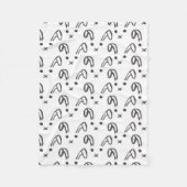 Niedliche Schwarz-weiße gezeichnetes Häschen des Fleecedecke (Vorderseite)