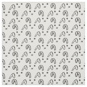 Niedliche Schwarz-weiße gezeichnetes Häschen des Stoff