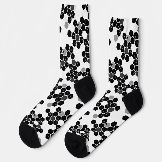 Niedliche Schwarz-weiße Halsdatenmuster Socken (Linkes Detail)