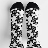 Niedliche Schwarz-weiße Halsdatenmuster Socken (Oben)