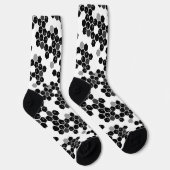 Niedliche Schwarz-weiße Halsdatenmuster Socken (Rechts)