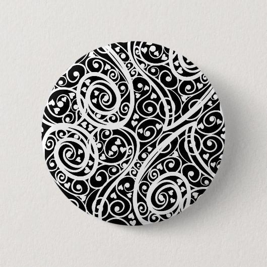 Niedliche Schwarz-weiße Herzen Liebe Hintergrund D Button (Vorderseite)