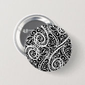 Niedliche Schwarz-weiße Herzen Liebe Hintergrund D Button (Vorne & Hinten)