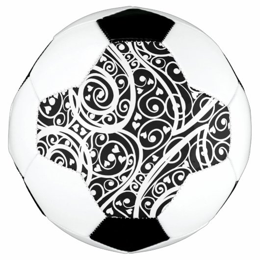 Niedliche Schwarz-weiße Herzen Liebe Hintergrund D Fußball (Vorderseite)
