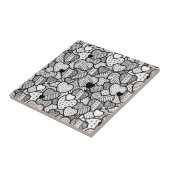 Niedliche Schwarz-weiße Herzmuster Fliese (Seite)