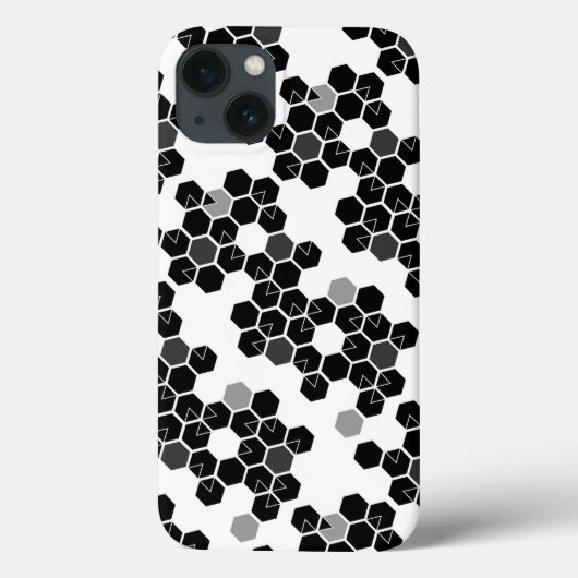 Niedliche Schwarz-weiße Hex-Datenmuster Case-Mate iPhone Hülle (Rückseite)