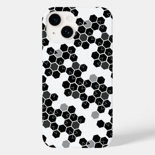 Niedliche Schwarz-weiße Hex-Datenmuster Case-Mate iPhone Hülle (Rückseite)