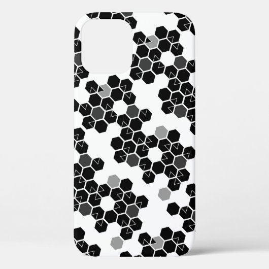 Niedliche Schwarz-weiße Hex-Datenmuster Case-Mate iPhone Hülle (Rückseite)