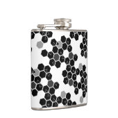 Niedliche Schwarz-weiße Hex-Datenmuster Flachmann (Rechts)