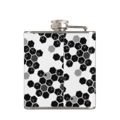 Niedliche Schwarz-weiße Hex-Datenmuster Flachmann (Rückseite)