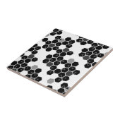 Niedliche Schwarz-weiße Hex-Datenmuster Fliese (Seite)