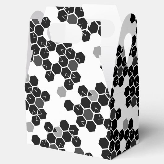 Niedliche Schwarz-weiße Hex-Datenmuster Geschenkschachtel (Geöffnet)