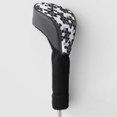 Niedliche Schwarz-weiße Hex-Datenmuster Golf Headcover (angewinkelt)
