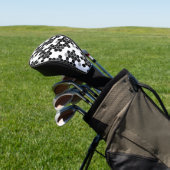 Niedliche Schwarz-weiße Hex-Datenmuster Golf Headcover (In SItu)