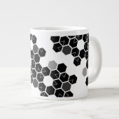 Niedliche Schwarz-weiße Hex-Datenmuster Jumbo-Tasse (Vorderseite Rechts)