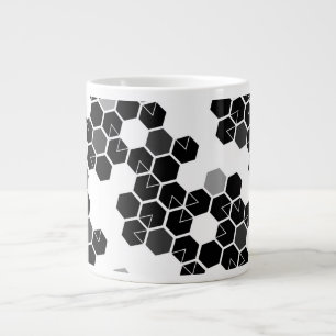 Niedliche Schwarz-weiße Hex-Datenmuster Jumbo-Tasse