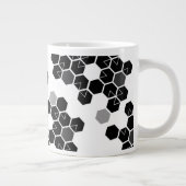 Niedliche Schwarz-weiße Hex-Datenmuster Jumbo-Tasse (Rechts)