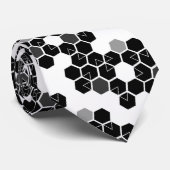 Niedliche Schwarz-weiße Hex-Datenmuster Krawatte (Gerollt)