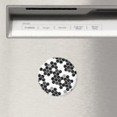 Niedliche Schwarz-weiße Hex-Datenmuster Magnet (In Situ (Geschirrspüler))