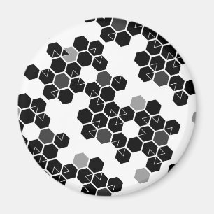 Niedliche Schwarz-weiße Hex-Datenmuster Magnet